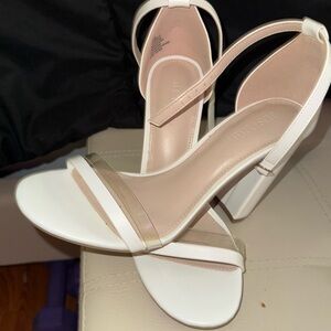 JustFab Elegant White Heels